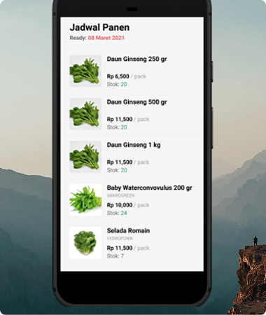 Produce dropshipper mobile app screens